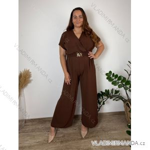 Overal dlhý elegantný krátky rukáv dámsky nadrozmer  (46/48/50 ONE SIZE) TALIANSKA MÓDA IM426178/DUR