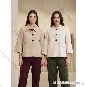 Kabát na knoflíky dlhý rukáv dámske (S/M/L ONE SIZE) TALIANSKA MÓDA IMPFD2686123