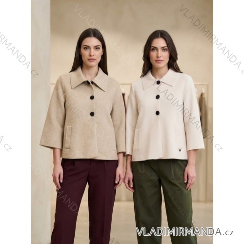 Kabát na knoflíky dlhý rukáv dámske (S/M/L ONE SIZE) TALIANSKA MÓDA IMPFD2686123/DUR S/M/L biela