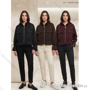 Bunda na zip dlhý rukáv dámska (S/M/L ONE SIZE) TALIANSKA MÓDA IMC261003