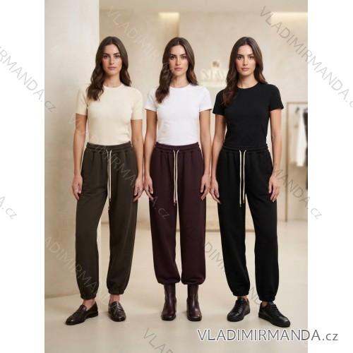 Kalhoty/Tepláky máslové dámske (S/M/L ONE SIZE) TALIANSKA MóDA imc261007/DUR S/M/L čierna