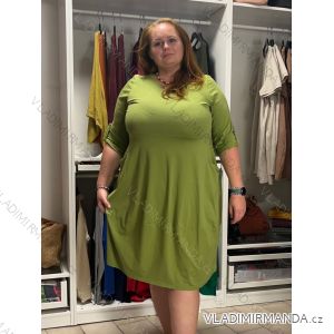Šaty voľnočasové 3/4 dlhý rukáv dámske nadrozmer (50/52/54 ONE SIZE) TALIANSKA MÓDA IMC26289/DUR