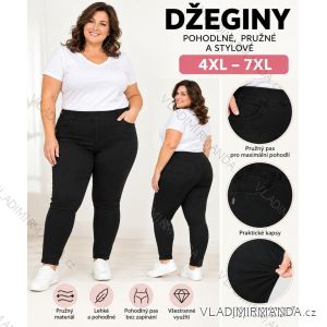 Nohavice jeans džegíny dlhé dámske nadrozměr (4XL-7XL) MIEGO MÓDA TMWL2133007/D