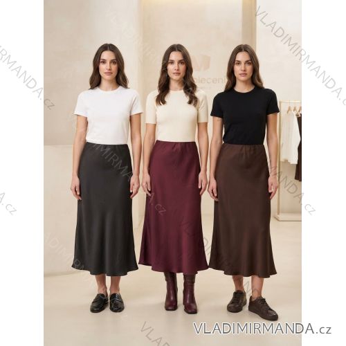 Sukňa dlhá saténová dámska (S/M/L ONE SIZE) TALIANSKA MÓDA IM326035