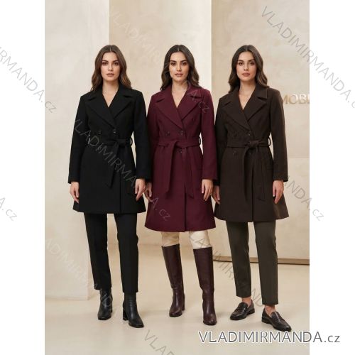 Kabát teplý s opaskom dlhý rukáv dámsky (S/M/L ONE SIZE) TALIANSKA MÓDA IMC261008