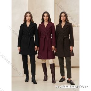 Kabát teplý s opaskom dlhý rukáv dámsky (S/M/L ONE SIZE) TALIANSKA MÓDA IMC261008/DUR