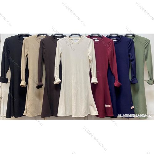 Šaty úpletové dlhý rukáv dámske (XS/S/M ONE SIZE) TALIANSKA MÓDA IMC26332