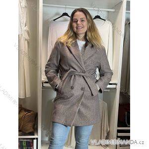 Kabát teplý s opaskom dlhý rukáv dámsky (S/M/L ONE SIZE) TALIANSKA MÓDA IMC261002