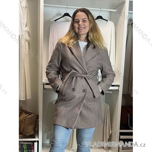 Kabát teplý s opaskom dlhý rukáv dámsky (S/M/L ONE SIZE) TALIANSKA MÓDA IMC261002