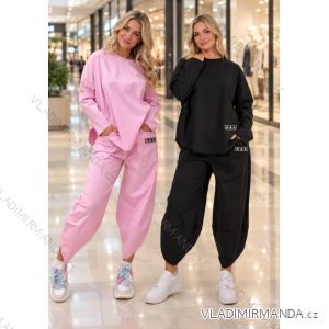 Súprava tričko dlhý rukáv a nohavice dlhé dámske nadrozmer (40/42/44 ONE SIZE) TALIANSKA MÓDA IMD25035