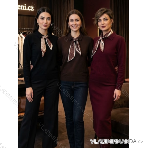 Sveter úpletový dlhý rukáv dámsky (S/M/L ONE SIZE) TALIANSKA MÓDA IMSM263231