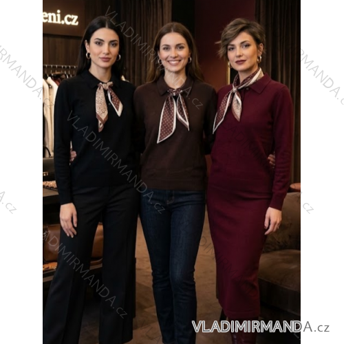 Sveter úpletový dlhý rukáv dámsky (S/M/L ONE SIZE) TALIANSKA MÓDA IMSM263231