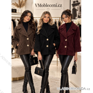 Kabátek na knoflíky dlhý rukáv dámsky (S/M/L ONE SIZE) TALIANSKA MÓDA IMSM269595