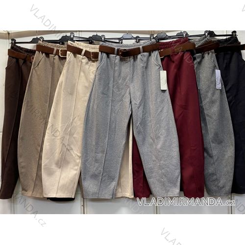 Nohavice elegantné s opaskom dámske nadrozmer (42/44/46 ONE SIZE) TALIANSKA MÓDA IMC26339