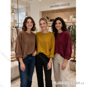 Mikina oversize dlhý rukáv dámska (S/M/L ONE SIZE) TALIANSKA MÓDA IMSM26723/DUR