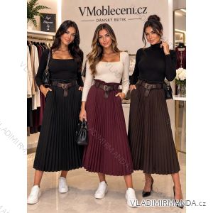 Sukňa dlhá skladaná s opaskom dámska (S/M/L ONE SIZE) TALIANSKA MÓDA IM326036¨