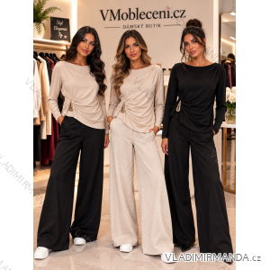 Tričko elegantný dlhý rukáv dámske (S/M ONE SIZE) TALIANSKA MóDA IMHM26010/DUR