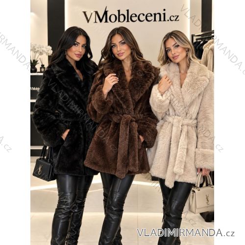 Kabát na zaväzovanie dlhý rukáv dámsky (S/M/L ONE SIZE) TALIANSKA MÓDA IMC260253