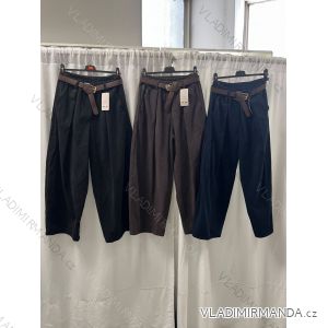 Nohavice manžestrové dlhé s páskem dámske (S/M/L ONE SIZE) TALIANSKA MÓDA IMSM2655261/DUR