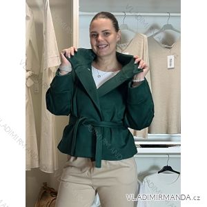 Kabátik oversize s páskem dlhý rukáv dámsky (M/L ONE SIZE) TALIANSKA MÓDA IMD261002/DUR