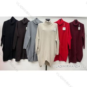 Šaty úpletové s rolákom dlhý rukáv dámske nadrozmer (54/56/58 ONE SIZE) TALIANSKA MÓDA IM426352