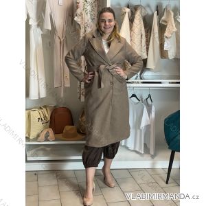 Kabát s opaskom dlhý rukáv dámsky (S/M/L ONE SIZE) TALIANSKA MÓDA IMSM2655162/DUR