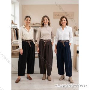 Nohavice manžestrové dlhé s páskem dámske (S/M/L ONE SIZE) TALIANSKA MÓDA IMSM2655261
