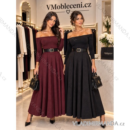 Sukňa dlhá s páskem dámská (S/M/L ONE SIZE) TALIANSKA MÓDA IMHMM26860292/DUR S/M/L vínová