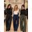 Nohavice elegantní dlhé s páskem dámske (S/M/L ONE SIZE) TALIANSKA MÓDA IMHMM23460