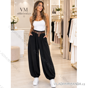 Nohavice dlhé s opaskom dámske (S/M/L ONE SIZE) TALIANSKA MÓDA IM4263001/DUR