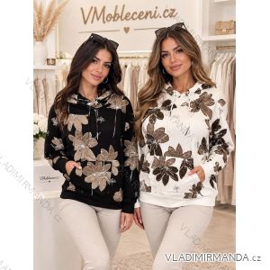 Mikina s kapucňo oversize dlhý rukáv dámska (S/M/L ONE SIZE) TALIANSKA MÓDA IMSE26011