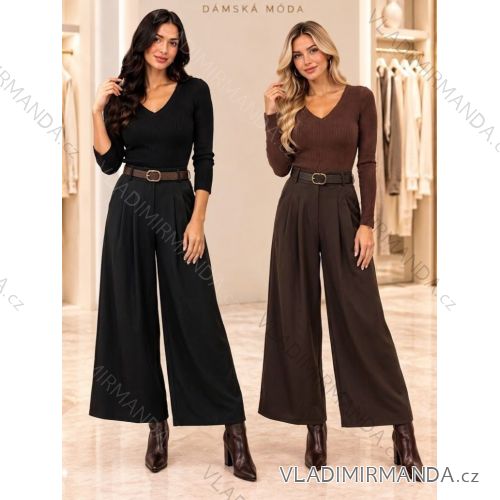 Nohavice s páskem dlhé elegantné dámske (S-2XL) TALIANSKA MÓDA  IMWKH26190