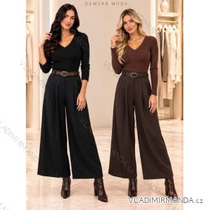 Nohavice s páskem dlhé elegantné dámske (S-2XL) TALIANSKA MÓDA  IMWKH26190/DUR