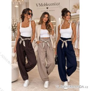 Nohavice s páskem dlhé dámske (S/M/L ONE SIZE) TALIANSKA MODA IM326041