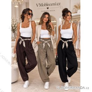 Nohavice s páskem dlhé dámske (S/M/L ONE SIZE) TALIANSKA MODA IM326041/DUR