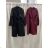 Kabát na knoflík dlhý rukáv dámsky (S/M/L ONE SIZE) TALIANSKA MÓDA IMWTM26012/DUR S/M/L vínová