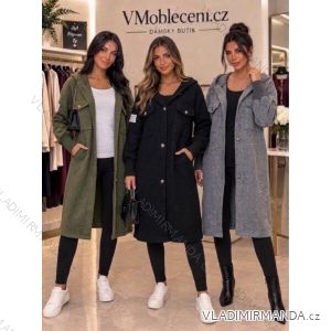 Kabát na knoflíky dlhý rukáv dámsky (M/L/XL ONE SIZE) TALIANSKA MÓDA IM42626681