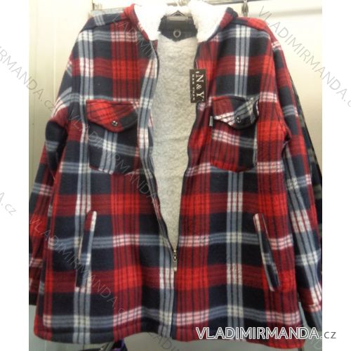 Košeľa zateplená baránkom s kapucňou pánska (m-3XL) NAN YUAN 6068