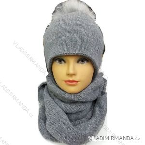Set čiapka nákrčník zimné dievčenské dámsky (uni) poľských výrobcov na POL117115
