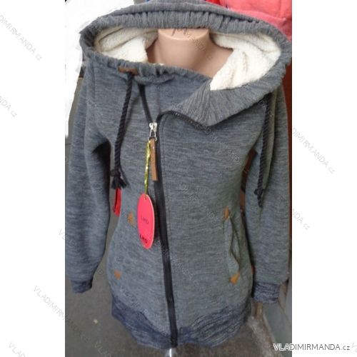 Mikina dámska zateplená baránkom (s-2xl) LHD FASHION LHD-445YM
