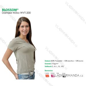Tričko do v krátky rukáv dámske jednofarebné (s-xxl) BLOSSOM WVT-200
