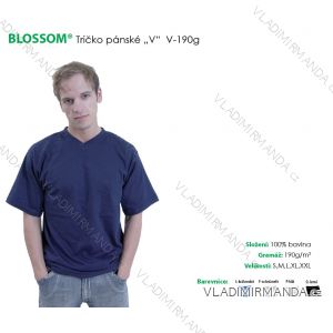 Tričko do v, krátky rukáv pánske jednofarebné (s-xxl) BLOSSOM V-190G