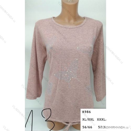 Tričko s perličkami dlhý rukáv dámske (l-3XL) ERBOSSI PM117K986
