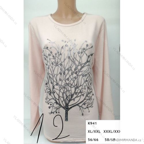 Tričko plastický vzor dlhý rukáv dámske (l-3XL) ERBOSSI PM117K941

