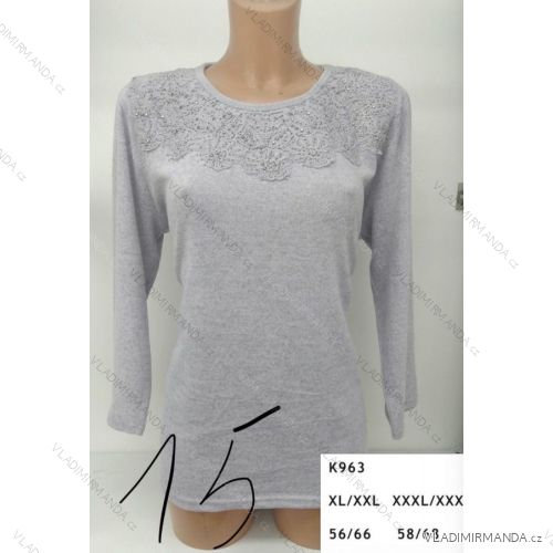 Tričko s čipkou dlhý rukáv dámske (l-3XL) ERBOSSI PM117K963
