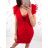 Šaty krátky rukáv s pierkami krátke dámske (uni sl) TALIANSKÁ MÓDA IM918017
