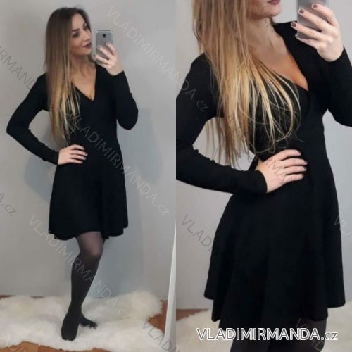 Šaty dlhý rukáv úpletové dámske (s / ml / xl) EXTRA ME TALIANSKÁ MÓDA IM9189305
