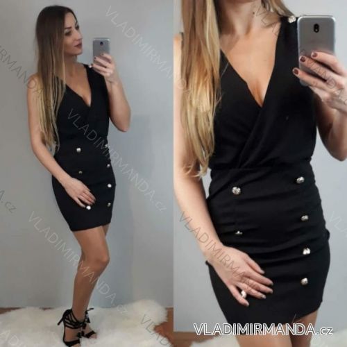 Šaty bez rukávov krátke dámske (uni sm) TALIANSKÁ MÓDA IM918030

