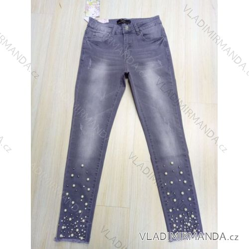 Rifle jeans s perličkami dámske (xs-xl) LEX18023
