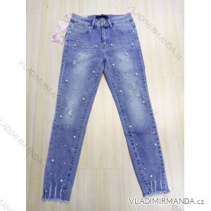 Rifle jeans s perličkami dámske (xs-xl) LEX18026
